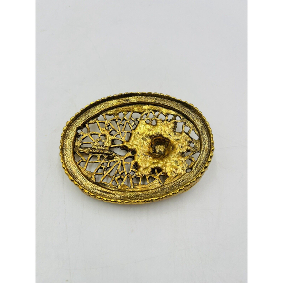 VTG StyleBuilt Gold Oval Trinket / Jewlery Box Floral Design Lid - Picture 7 of 7